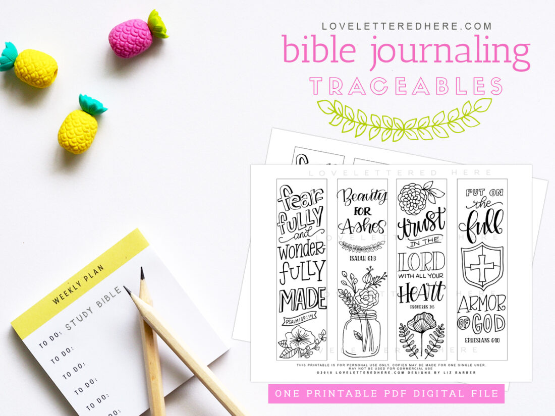 Bible Journaling Traceables Love Lettered Here